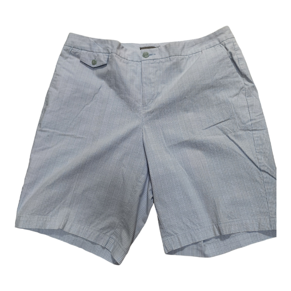 Woman's Dockers Collection Shorts 18W Plaid Blue Tan